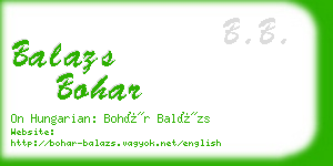 balazs bohar business card